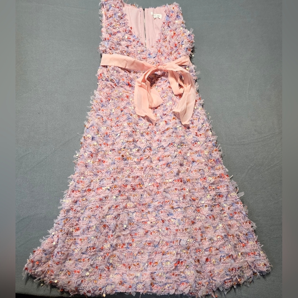 Just Me New In Poly Fringe Colorful Tulle Dress Small PTP 19 - Picture 4 of 7